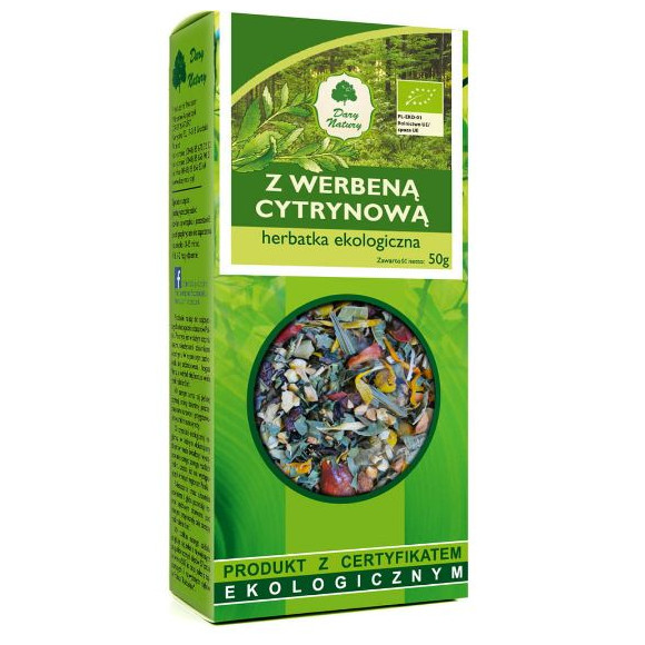 herbatka Z WERBENĄ CYTRYNOWĄ WERBENA CYTRYNOWA eko 50g DARY NATURY