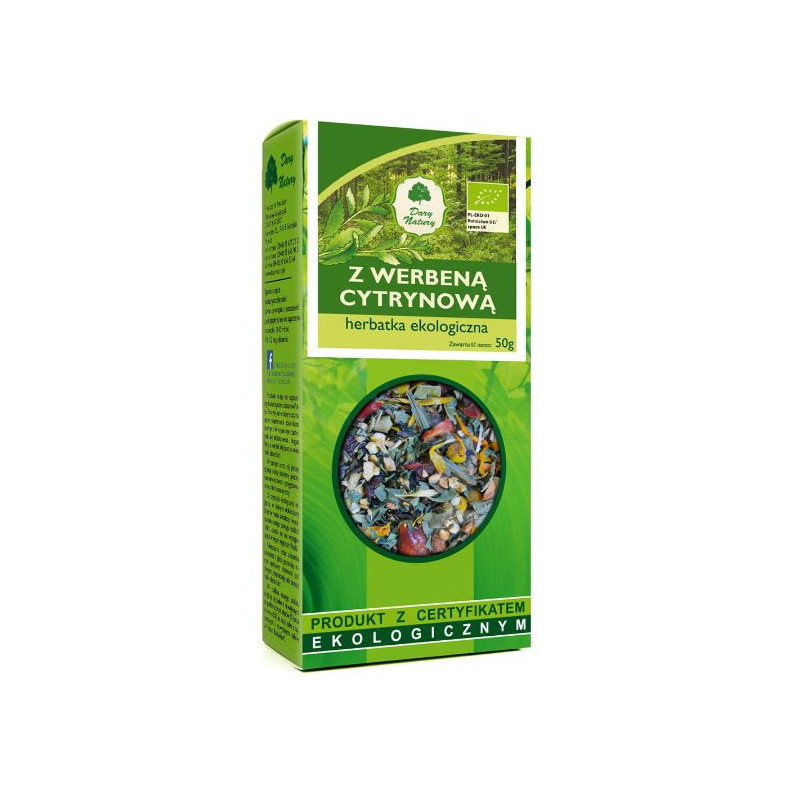 herbatka Z WERBENĄ CYTRYNOWĄ WERBENA CYTRYNOWA eko 50g DARY NATURY