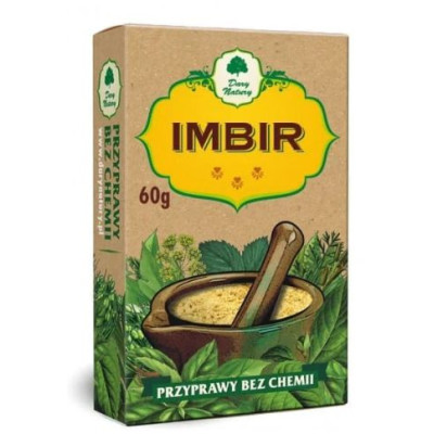 IMBIR MIELONY -- kartonik -- przyprawa bez chemii 60g DARY NATURY