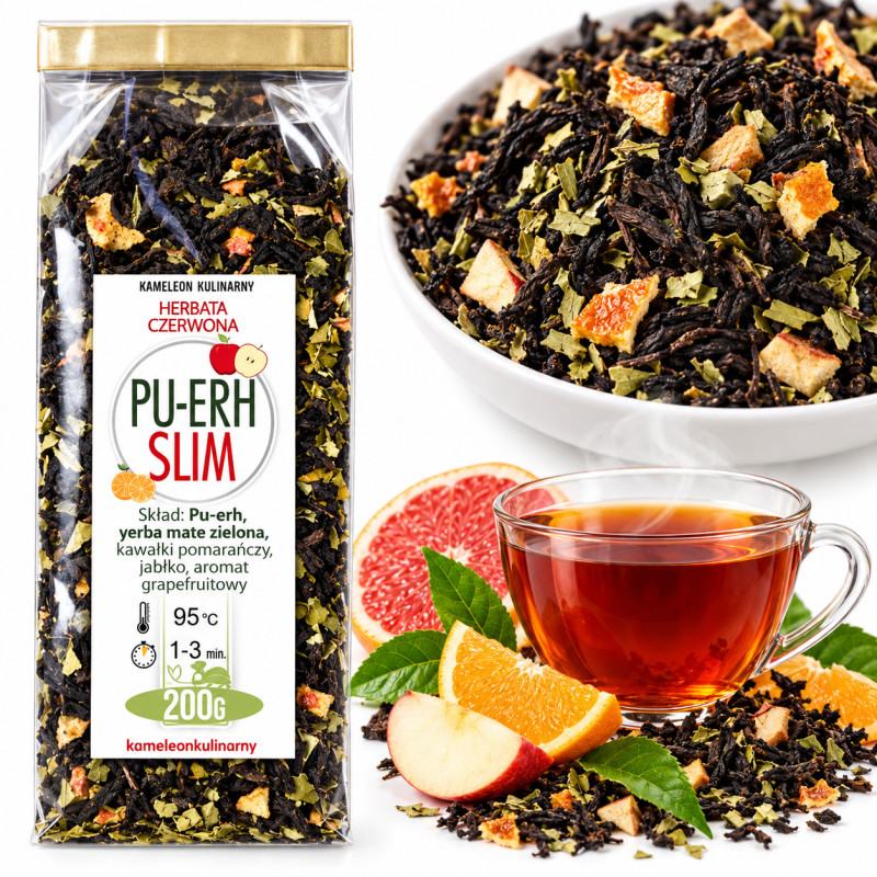 KAMELEON KULINARNY HERBATA czerwona PU-ERH SLIM odchudzająca! 200g