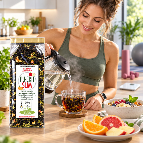 KAMELEON KULINARNY HERBATA czerwona PU-ERH SLIM odchudzająca! 200g