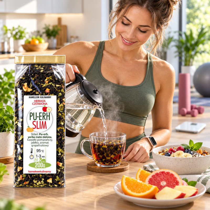 KAMELEON KULINARNY HERBATA czerwona PU-ERH SLIM odchudzająca! 200g