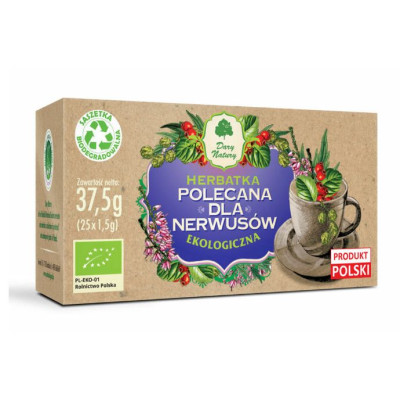 POLECANA DLA NERWUSÓW herbatka EKO mieszanka ziół 25 saszetek DARY NATURY
