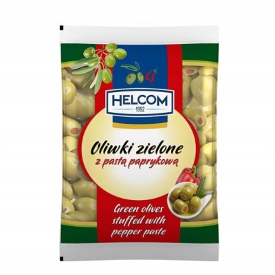 Helcom OLIWKI ZIELONE z pastą PAPRYKOWĄ 195g po odsączeniu