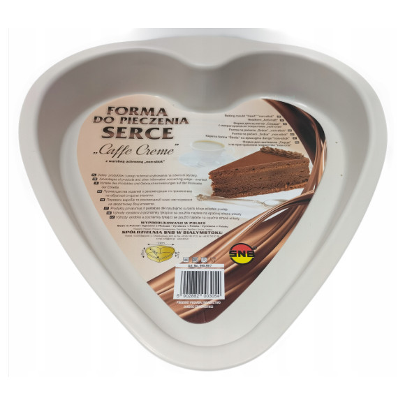 FORMA BLACHA do pieczenia CIASTA SERCE w kształcie SERCA 25x24 Caffe Creme