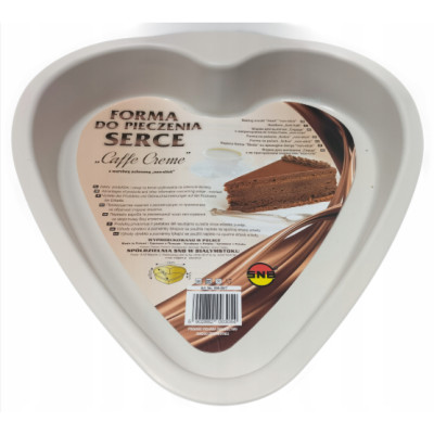 FORMA BLACHA do pieczenia CIASTA SERCE w kształcie SERCA 25x24 Caffe Creme