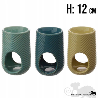 KOMINEK CERAMICZNY do AROMATERAPII olejki woski JODEŁKA JASNY TURKUS BŁĘKIT