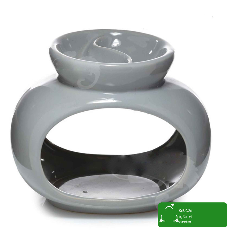 KOMINEK zapachowy CERAMICZNY SZARY DUŻY MINIMALIZTYCZNY n olejki woski OWAL