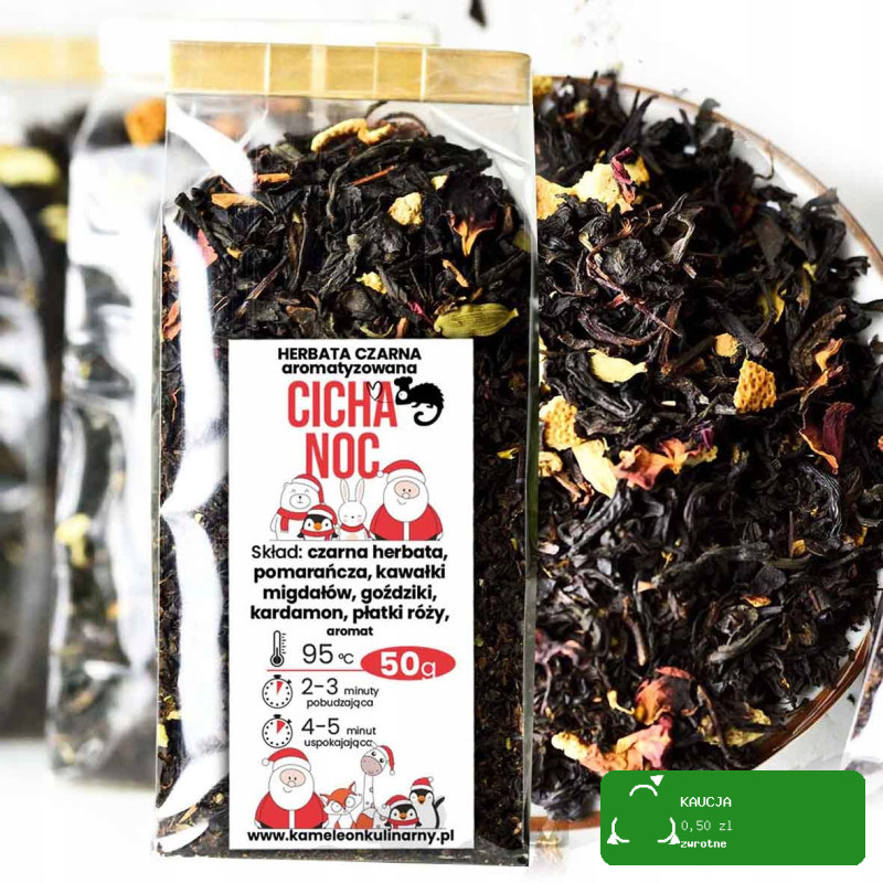 KAMELEON KULINARNY HERBATA CZARNA aromatyzowana CICHA NOC 50g ZIMOWA