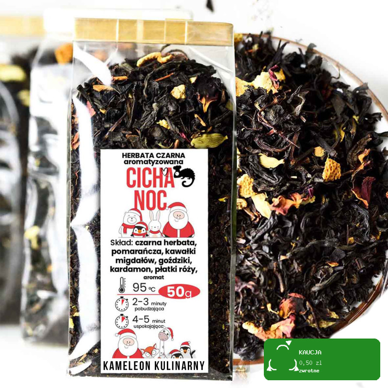KAMELEON KULINARNY HERBATA CZARNA aromatyzowana CICHA NOC 50g ZIMOWA