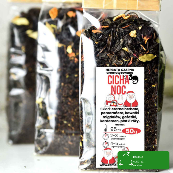 KAMELEON KULINARNY HERBATA CZARNA aromatyzowana CICHA NOC 50g ZIMOWA