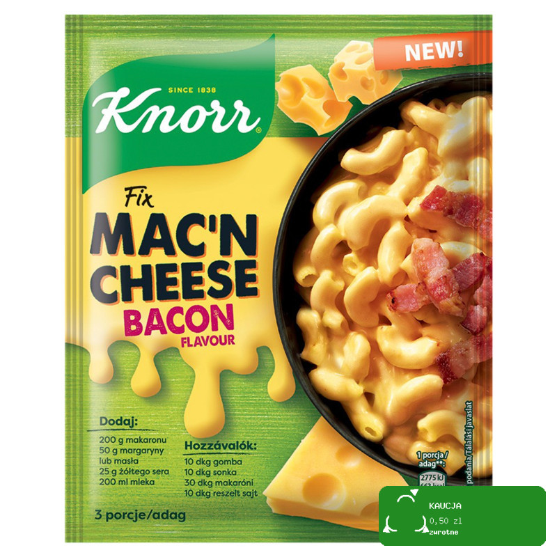 Knorr FIX MAC'N CHEESE O SMAKU BEKONU !!! sos do makaronu 33G