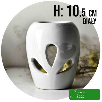KOMINEK CERAMICZNY na olejki eteryczne woski BIAŁY