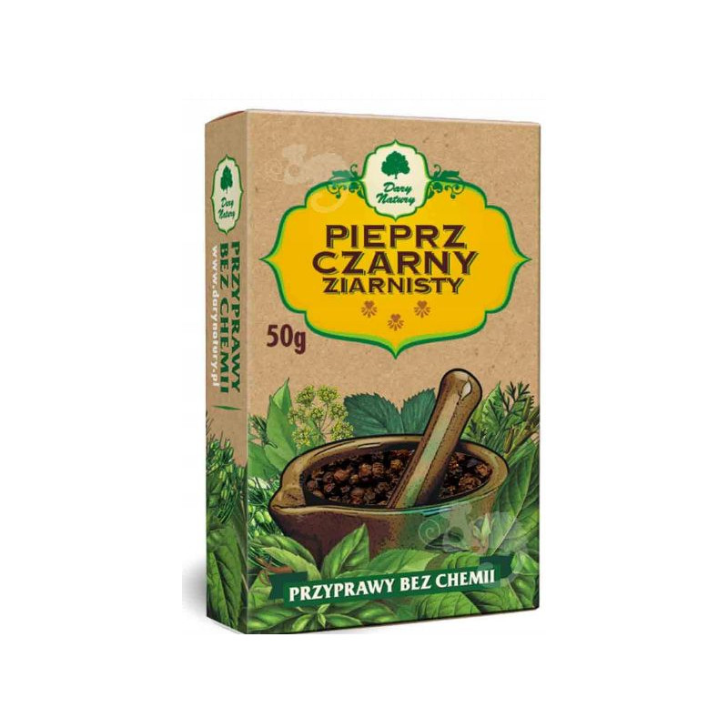 PIEPRZ CZARNY 100% ZIARNO --- ziarnisty --- w ziarnie ---- 50g DARY NATURY