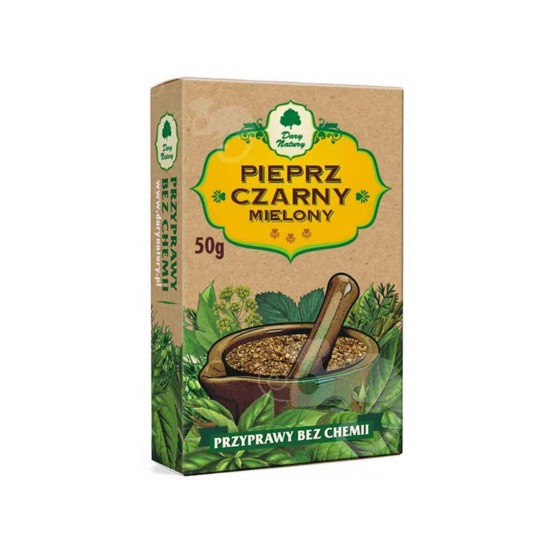 PIEPRZ CZARNY MIELONY 100% bez chemii 50g DARY NATURY