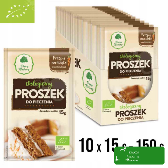 PROSZEK DO PIECZENIA ekologiczny EKO 10sztuk x 15g 150g DARY NATURY