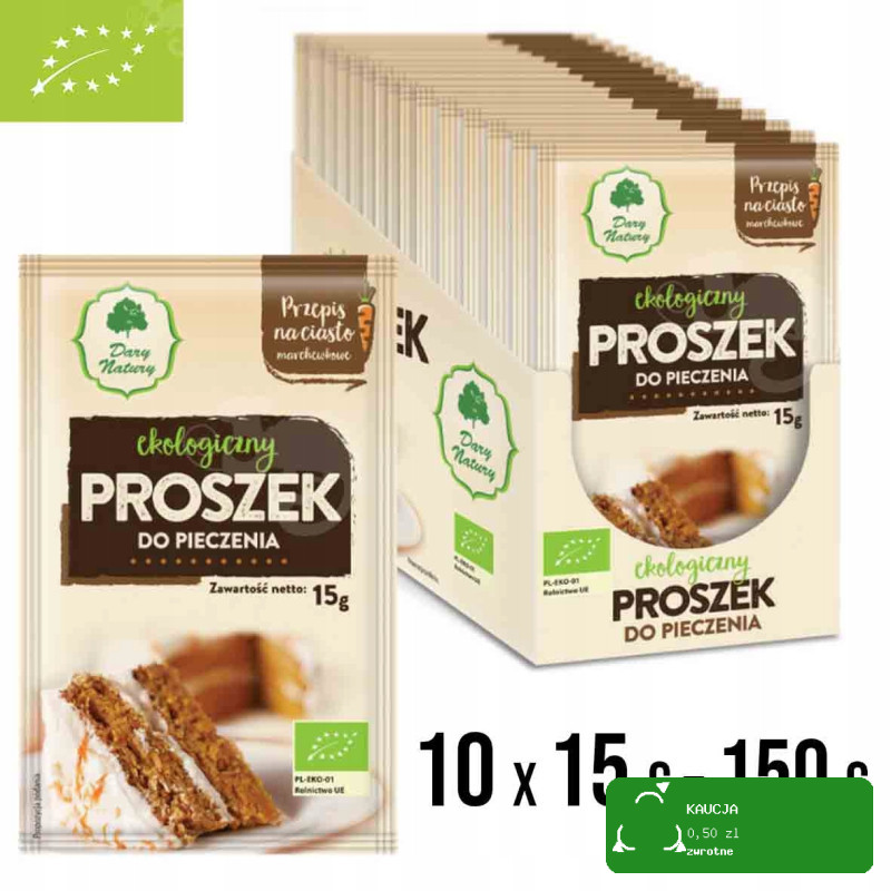 PROSZEK DO PIECZENIA ekologiczny EKO 10sztuk x 15g 150g DARY NATURY