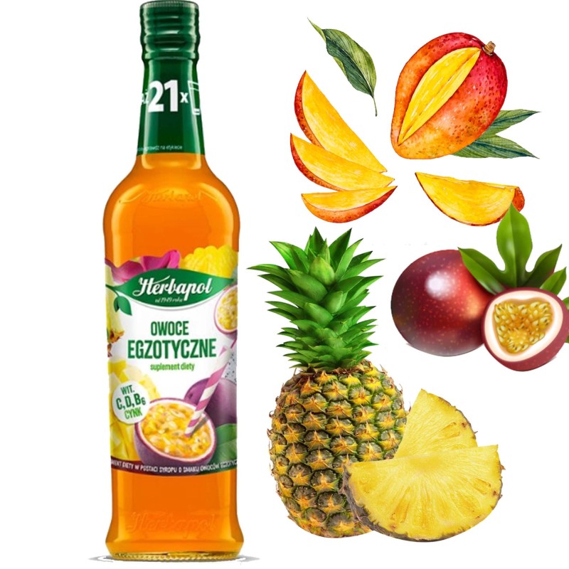 HERBAPOL SYROP OWOCOWA SPIŻARNIA SMAK OWOCE EGZOTYCZNE 420ML