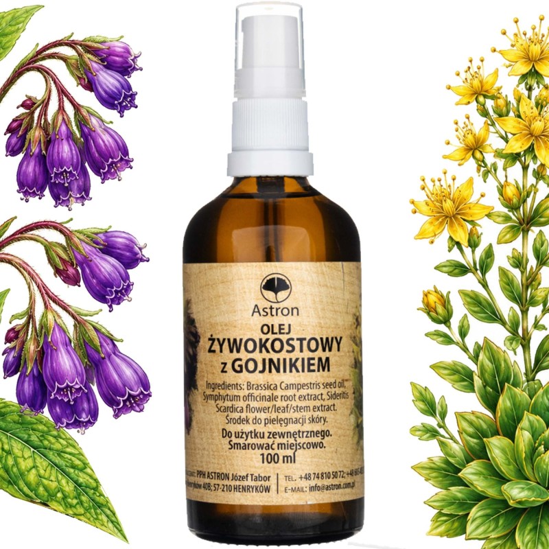 ASTRON OLEJ ŻYWOKOSTOWY Z GOJNIKIEM 100ml żywokost na BÓLE