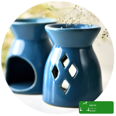 KOMINEK DO AROMATERAPII ceramiczny do olejków wosków na t-lighty NIEBIESKI