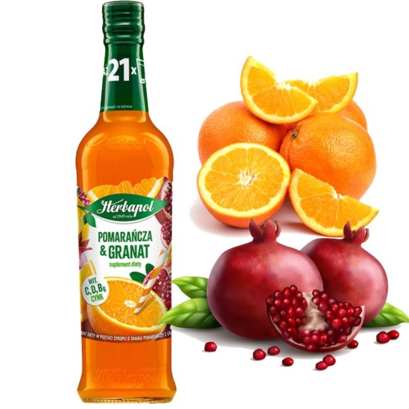 HERBAPOL SYROP OWOCOWA SPIŻARNIA SMAK POMARAŃCZA Z GRANATEM