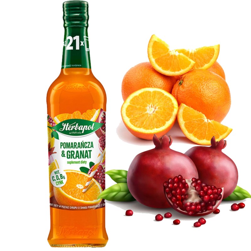 HERBAPOL SYROP OWOCOWA SPIŻARNIA SMAK POMARAŃCZA Z GRANATEM