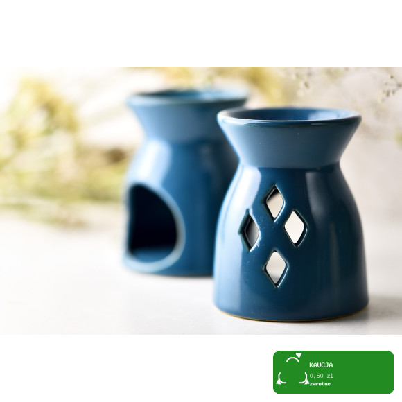 KOMINEK DO AROMATERAPII ceramiczny do olejków wosków na t-lighty NIEBIESKI