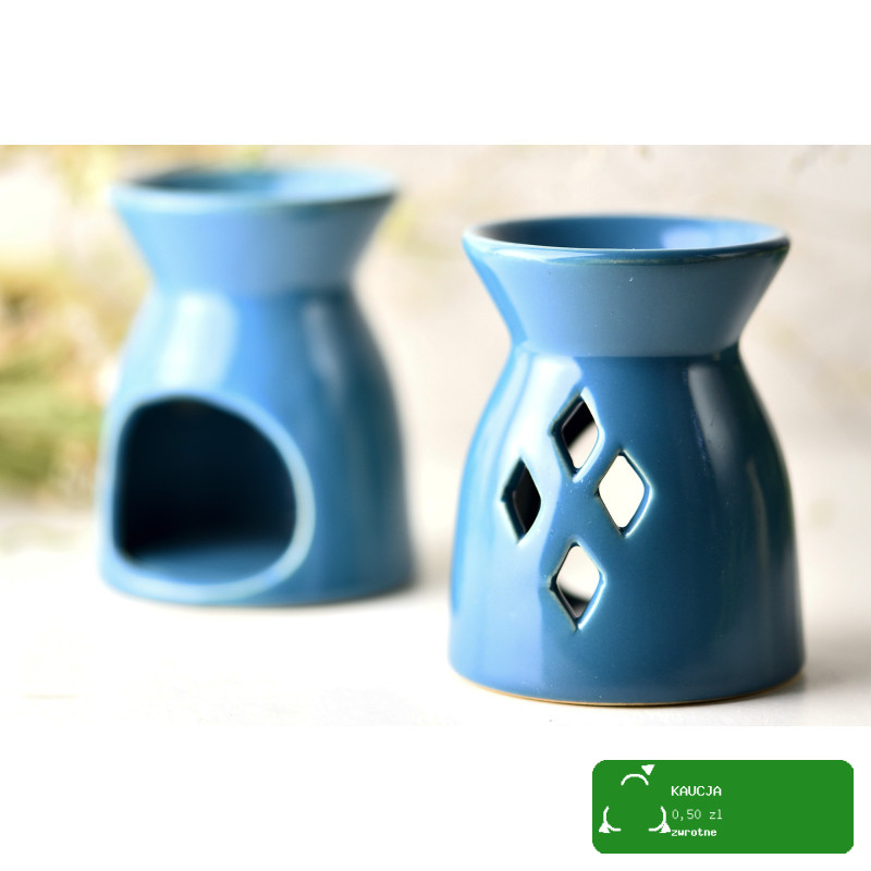 KOMINEK DO AROMATERAPII ceramiczny do olejków wosków na t-lighty NIEBIESKI