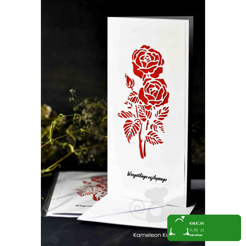KARTKA OKOLICZNOŚCIOWA handmade RÓŻE najlepszego