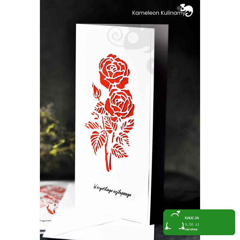 KARTKA OKOLICZNOŚCIOWA handmade RÓŻE najlepszego