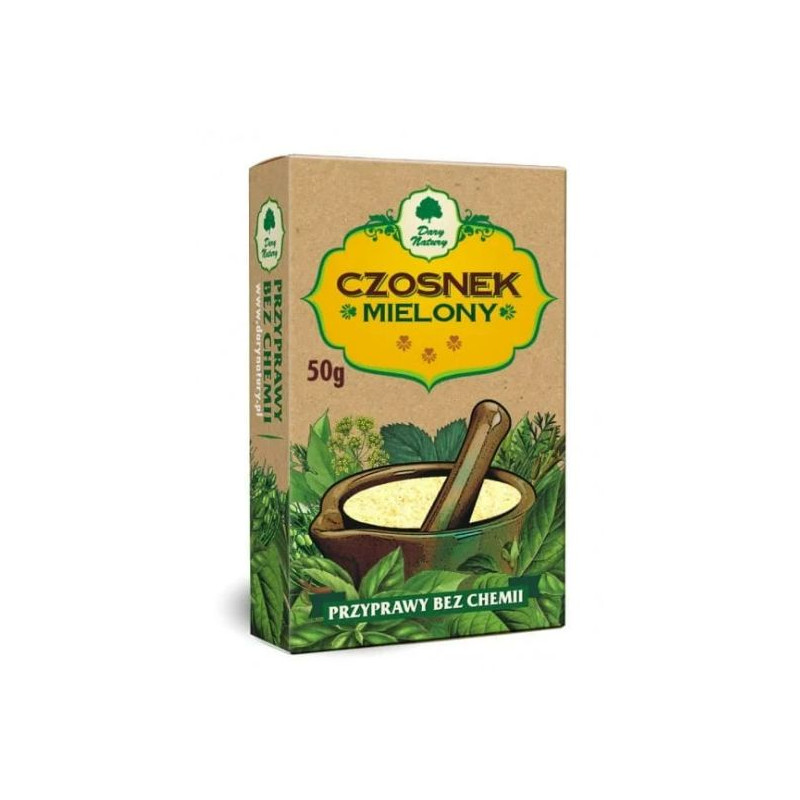 Przyprawa Podlaska CZOSNEK -- MIELONY -- karonik bez chemii 50g DARY NATURY