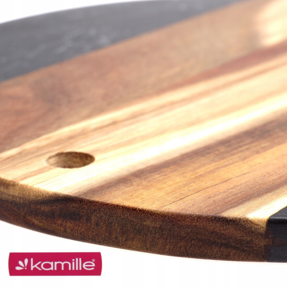 KAMILLE DESKA DO KROJENIA I SERWOWANIA Okrągła 25cm bambus + tworzywo KAMILLE DESKA DO KROJENIA I SERWOWANIA Okrągła 25cm bambus + tworzywo