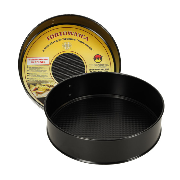 TORTOWNICA OKRĄGŁA ROZPINANA nonstick wyjmowane dno fi24 24 240mm czarna