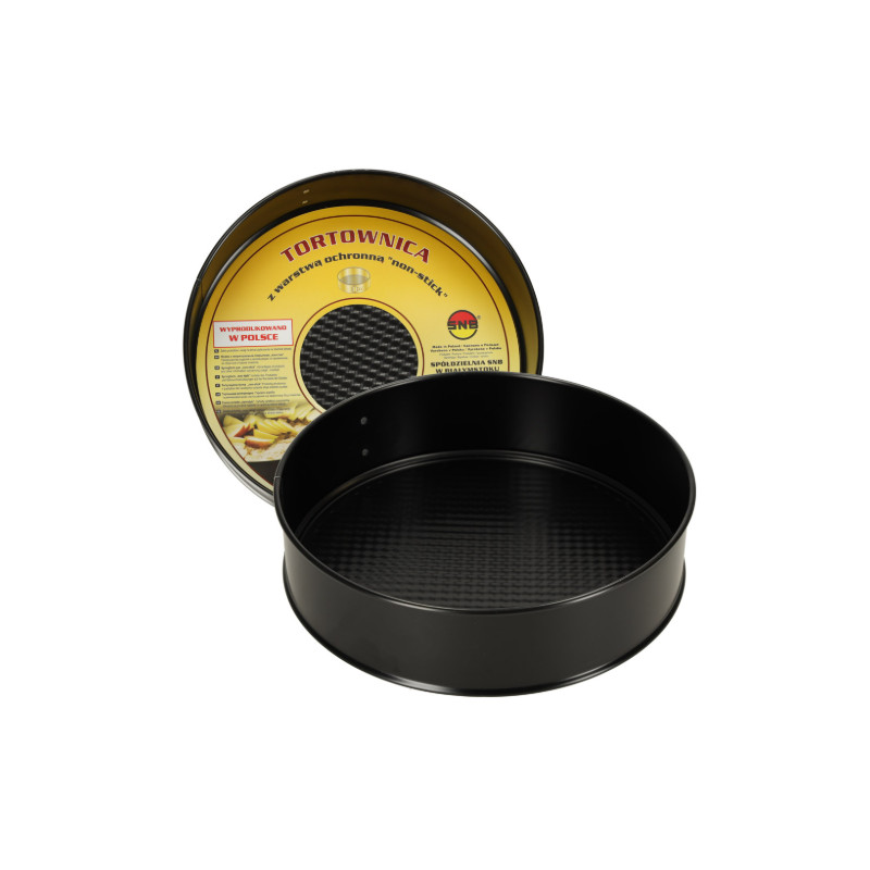 TORTOWNICA OKRĄGŁA ROZPINANA nonstick wyjmowane dno fi24 24 240mm czarna