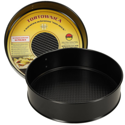 TORTOWNICA OKRĄGŁA ROZPINANA nonstick wyjmowane dno fi24 24 240mm czarna