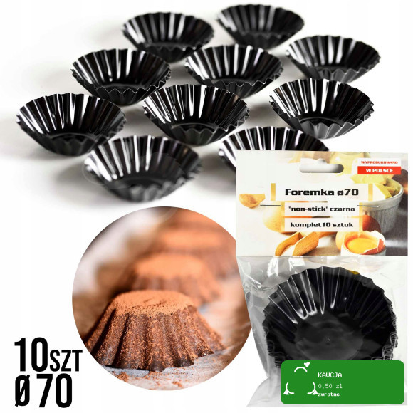 FOREMKI DO TARTELETEK babeczek ciastek fi7cm 10szt