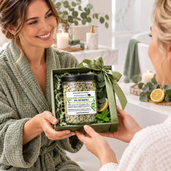 KAMELEON KULINARNY sól do kąpieli ZIOŁOWO-EUKALIPTUSOWA 300g (słoik)