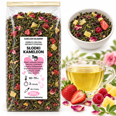KAMELEON KULINARNY HERBATA zielona SŁODKI KAMELEON  200g