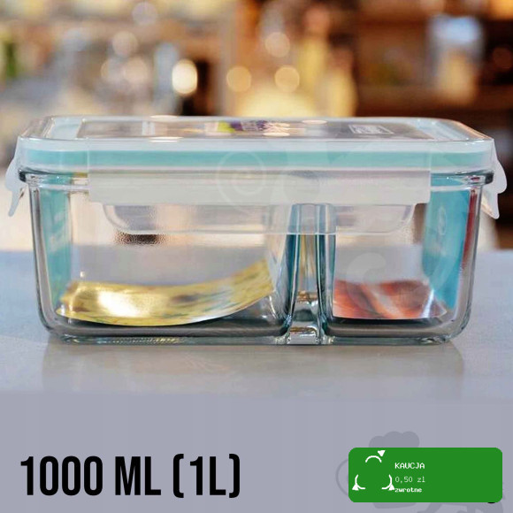 POJEMNIK SZKLANY DUO LUNCHBOX pokrywa 1000ml 1L