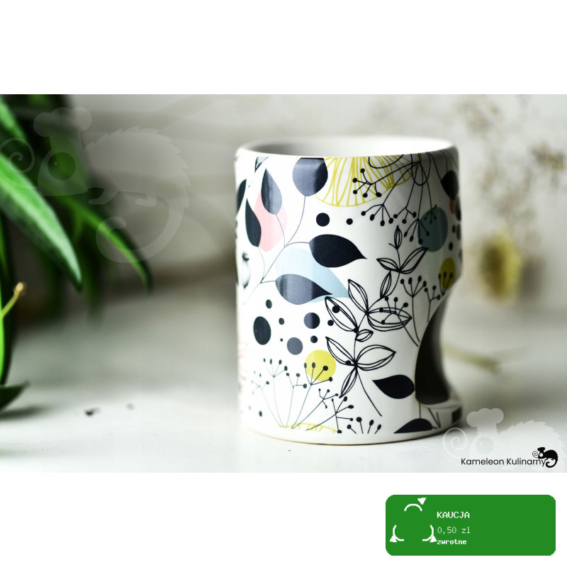 KOMINEK zapachowy CERAMICZNY na olejki woski KOLOROWE KWIATY z granatem