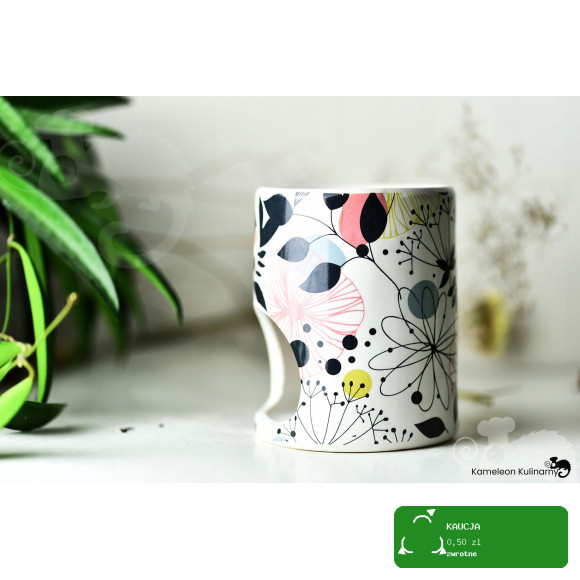 KOMINEK zapachowy CERAMICZNY na olejki woski KOLOROWE KWIATY z granatem
