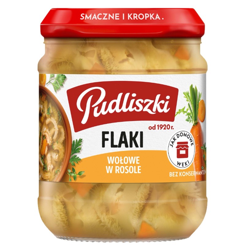 PUDLISZKI FLAKI WOŁOWE W ROSOLE 450Gjak z domowej kuchni