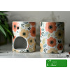 KOMINEK zapachowy CERAMICZNY na olejki woski tea lighty KOLOROWY w kwiaty