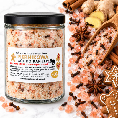 KAMELEON KULINARNY  sól do kąpieli PIERNIKOWA korzenna piękna 300g (słoik)
