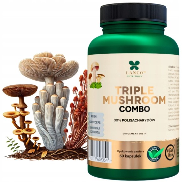 TRIPLE Combo LION'S MANE SOPLÓWKA + REISHI + KORDYCEPS 3