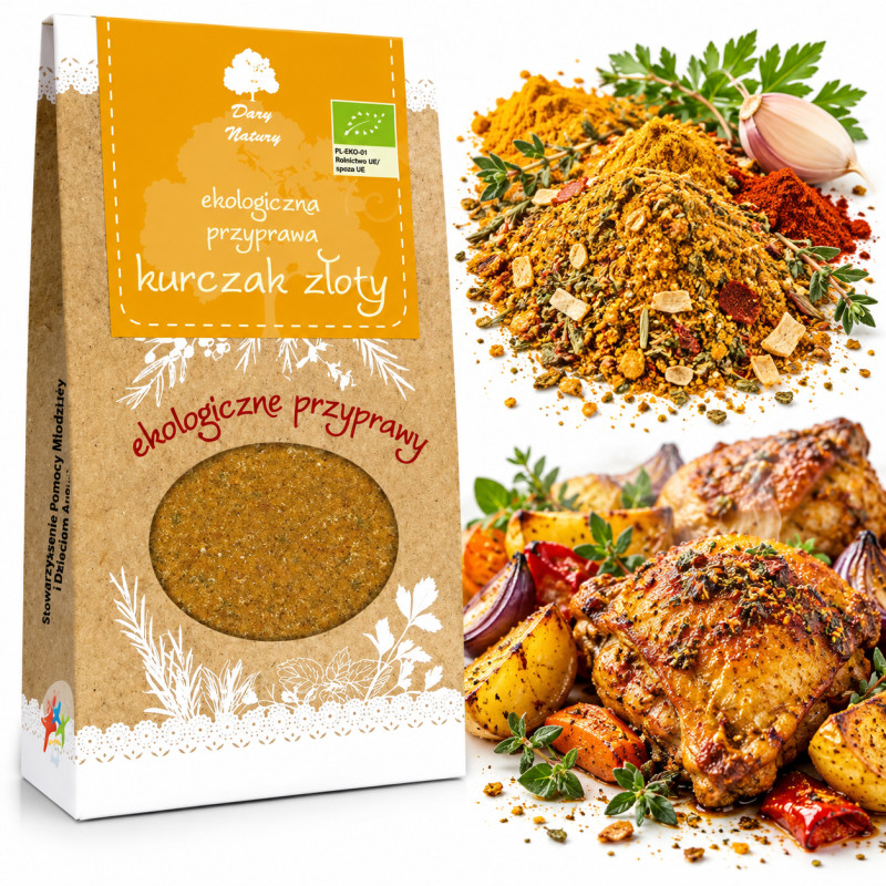 przyprawa KURCZAK ZŁOTY EKO ekologiczna mieszanka przypraw 60g DARY NATURY