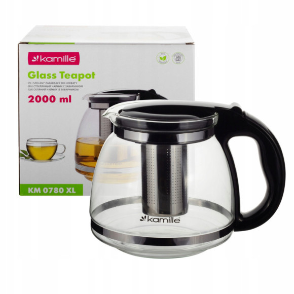 DZBANEK METALOWY ZAPARZACZ DO HERBATY ZIÓŁ duży 2000ml 2L Kamille KM0780XL DZBANEK METALOWY ZAPARZACZ DO HERBATY ZIÓŁ duży 2000ml 2L Kamille KM0780XL