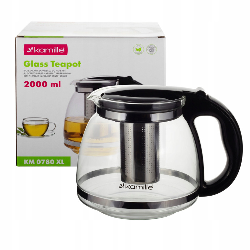 DZBANEK METALOWY ZAPARZACZ DO HERBATY ZIÓŁ duży 2000ml 2L Kamille KM0780XL