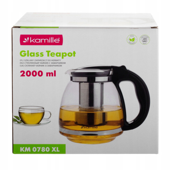 DZBANEK METALOWY ZAPARZACZ DO HERBATY ZIÓŁ duży 2000ml 2L Kamille KM0780XL DZBANEK METALOWY ZAPARZACZ DO HERBATY ZIÓŁ duży 2000ml 2L Kamille KM0780XL