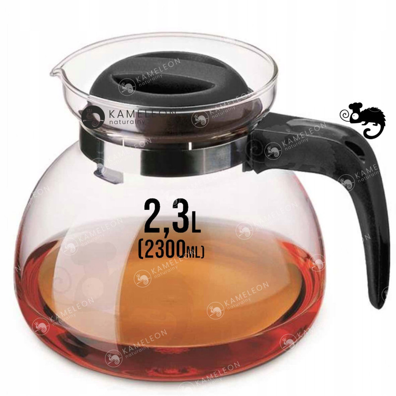 DZBANEK NA HERBATĘ NAPOJEGORĄCE SZKLANY żaroodporny BARDZO DUŻY 2,3L 2300ml
